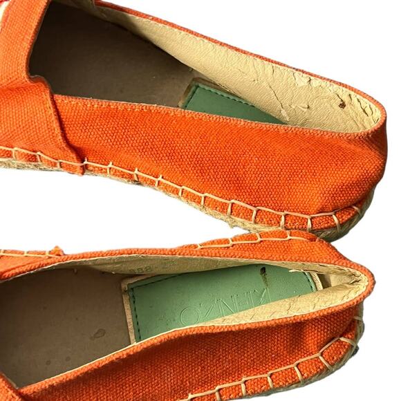 Kenzo Tiger-Embroidered Orange Canvas Espadrille Flats Size 35 (US SIZE 4) - Picture 12 of 16